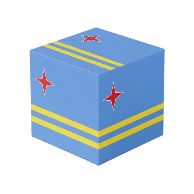 Aruba flag cube (Front Angled)