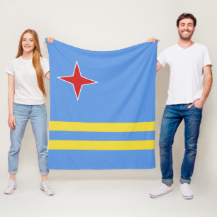 Aruba flag fleece blanket