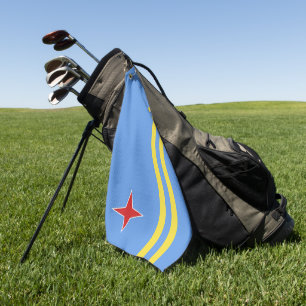 Aruba flag golf towel