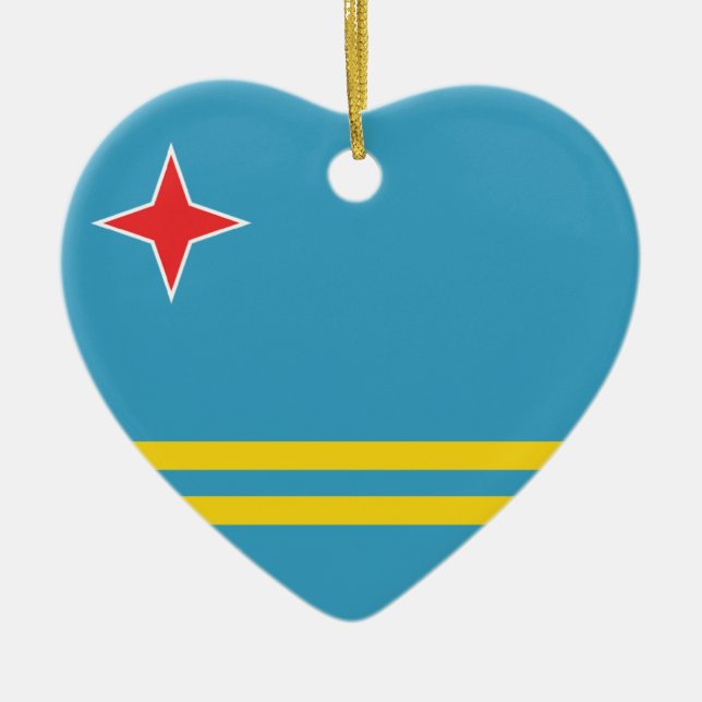 Aruba Flag Heart Ornament (Front)