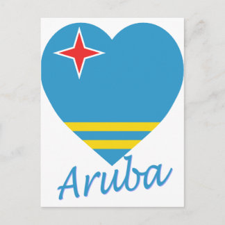 Aruba Flag Heart Postcard