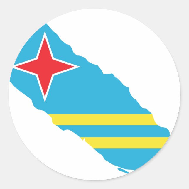 Aruba flag map classic round sticker (Front)