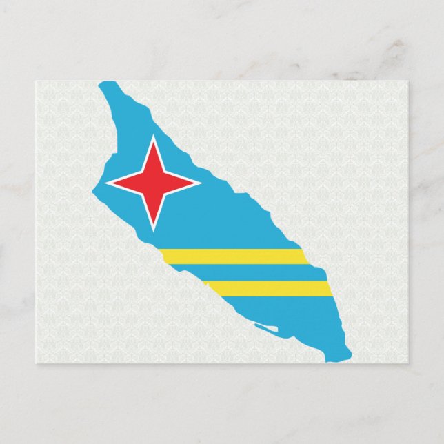 Aruba Flag Map full size Postcard (Front)