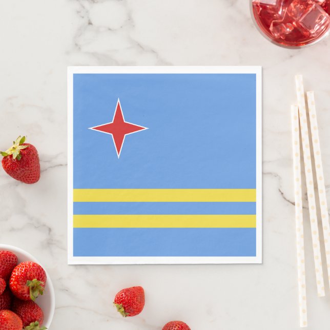 Aruba flag napkin (Insitu)