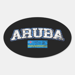 Aruba Flag Oval Sticker