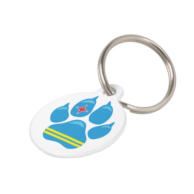 Aruba Flag PAW Dog ID Tag (Side)