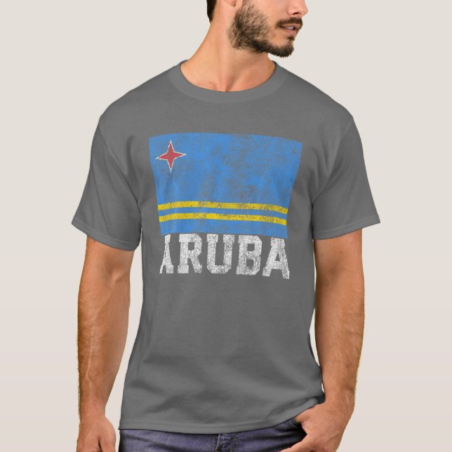 Aruba Flag Pride Roots Country Family Nation Natio T-Shirt (Front)