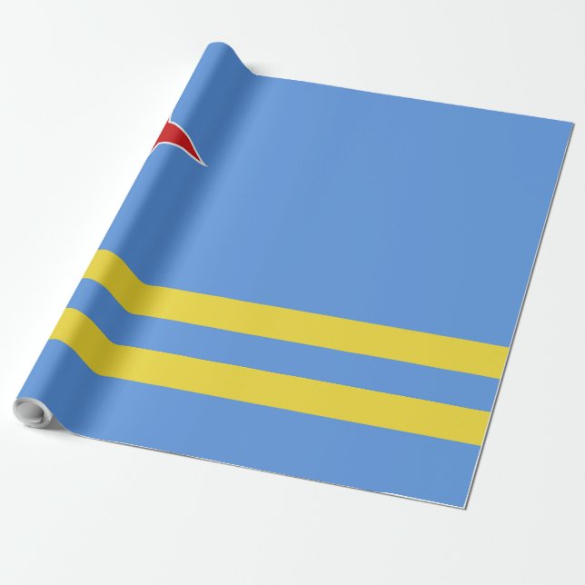 Aruba flag wrapping paper (Unrolled)