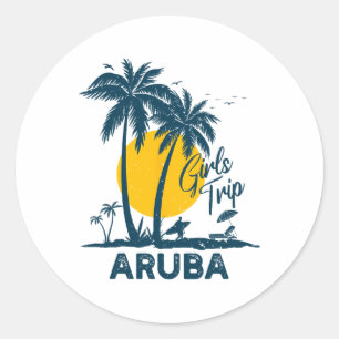 Aruba Girls Trip 2025 Family Vacation  Classic Round Sticker