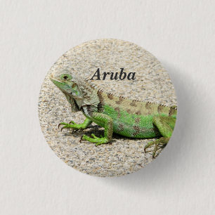 Aruba Green Iguana 3 Cm Round Badge