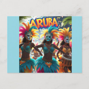 Aruba island beats rising holiday postcard