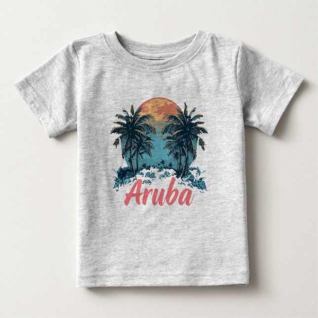 Aruba Island Design (Version 2) - Baby Fine Jersey T-Shirt (Front)