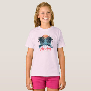Aruba Island Design (Version 2) - Girls' Basic T-S T-Shirt