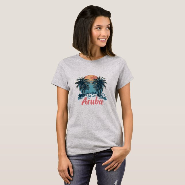 Aruba Island Design (Version 2) - Women's Basic T- T-Shirt (Front Full)