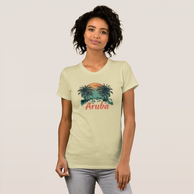 Aruba Island Design (Version 2) - Women's Bella+Ca T-Shirt (Front Full)