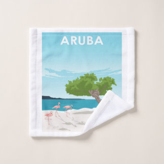 Aruba Island Travel Flamingo | Family Flamingo Wash Cloth