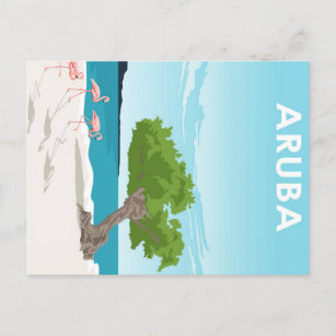 Aruba Island Travel Poster Holiday Postcard