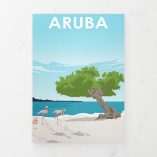 Aruba Island Travel Poster Tri-Fold Announcement
