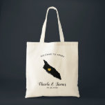 Aruba Map Wedding Welcome Bag, Black & Gold Tote Bag<br><div class="desc">Wedding weekend welcome gift bag for out of town guests to your wedding,  featuring image of Aruba,  with gold heart.  Fill tote with your favourite goodies.</div>