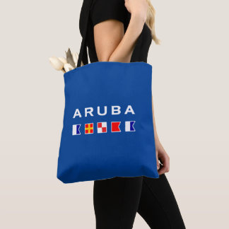 Aruba Maritime Nautical Signal Flags Dark Colour Tote Bag