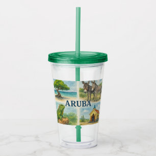Aruba multiview watercolor acrylic tumbler