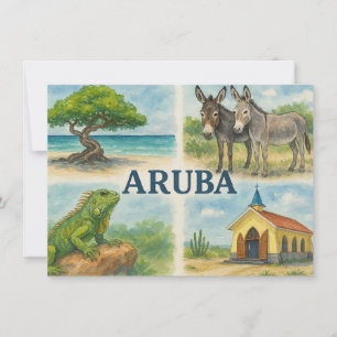 Aruba multiview watercolor invitation