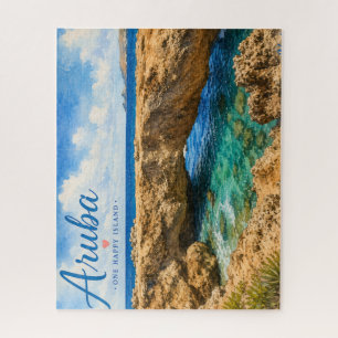 Aruba Natural Bridge rock formation Caribbean Jigsaw Puzzle