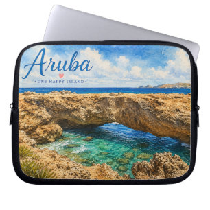 Aruba Natural Bridge rock formation Caribbean Laptop Sleeve