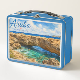 Aruba Natural Bridge rock formation Caribbean Metal Lunch Box