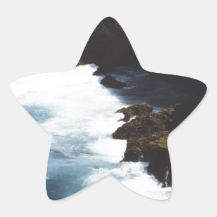 Aruba Ocean Crashing On The Rocks Star Sticker