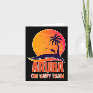 Aruba One Happy Island Beautiful Sunset Beach  Card