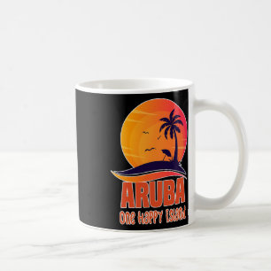 Aruba One Happy Island Beautiful Sunset Beach Coffee Mug