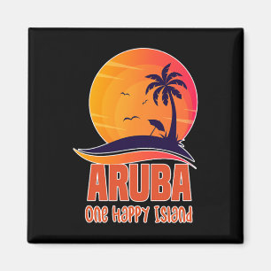 Aruba One Happy Island Beautiful Sunset Beach Magnet