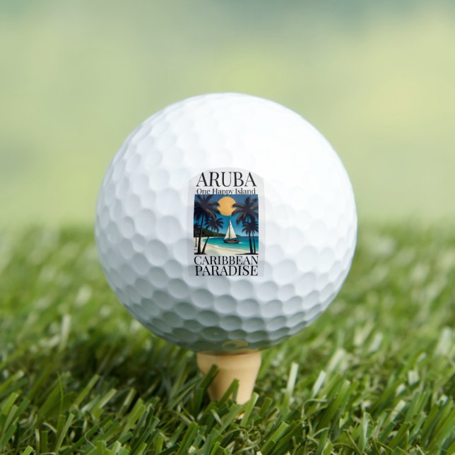 Aruba One Happy Island  Golf Balls (Insitu Tee)