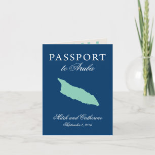 Aruba Passport Wedding with Divi Divi Tree Invitation