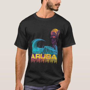 Aruba  Retro 80s Style Vintage Vaporwave Surf T-Shirt