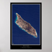 Aruba Satellite Poster Map