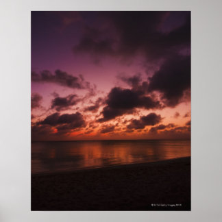 Aruba, sea at sunset poster