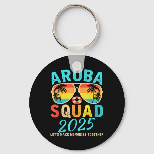 Aruba Squad 2025 Vacation Friends Family Matching  Key Ring (Front)