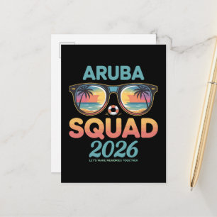 Aruba Squad 2026 Retro Announcement Postcard