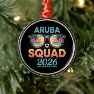 Aruba Squad 2026 Retro Metal Tree Decoration