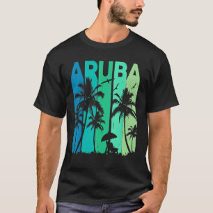Aruba Summer Vacation  Palm Tree Beach Vintage T-Shirt