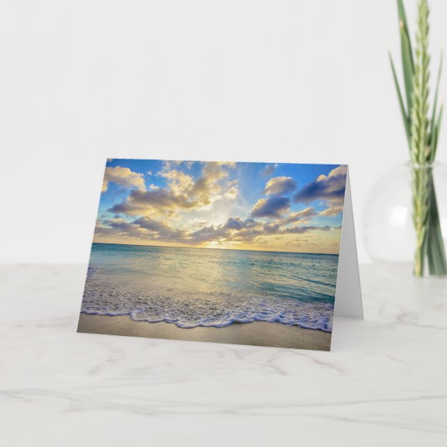Aruba Sunset over Moving Sea Card (Front)