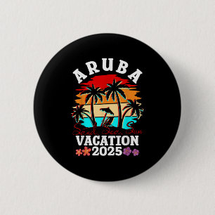 Aruba Trip 2025 Funny Cousin Friends Summer Beach  6 Cm Round Badge