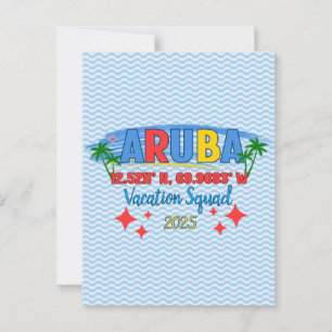 Aruba Vacation 2025 Vibes Tropical Island Getaway Postcard