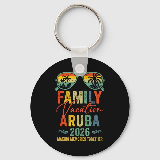 Aruba Vacation 2026 Matching Family Group Summer  Key Ring (Front)