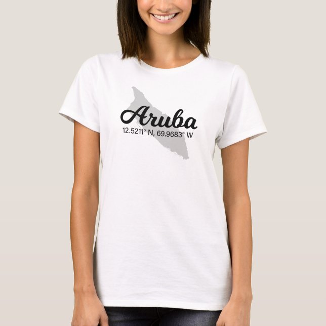 Aruba Vacation Coordinates T-Shirt (Front)