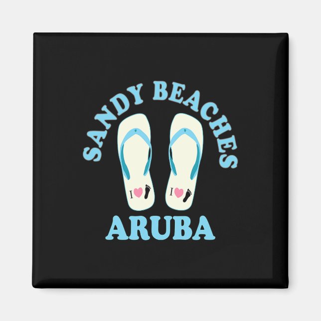 Aruba Vacation Sandy Beaches I Heart Flip Fops Hea Magnet (Front)