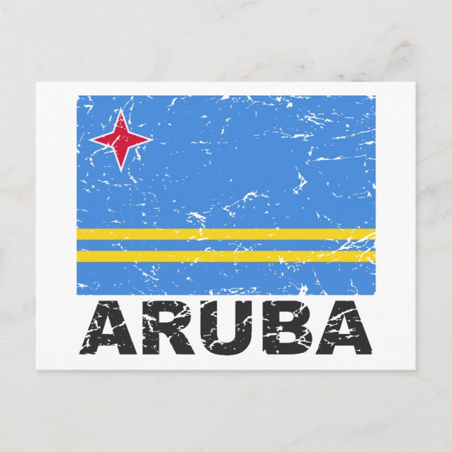 Aruba Vintage Flag Postcard (Front)