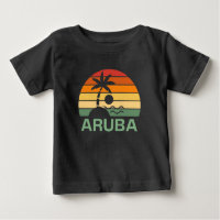 Aruba Vintage Palm Trees Summer Beach